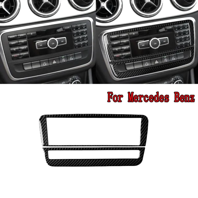 2x Carbonfaser CD Panel Dekorleiste für Mercedes Benz A/B GLA/CLA Klasse 2013-18