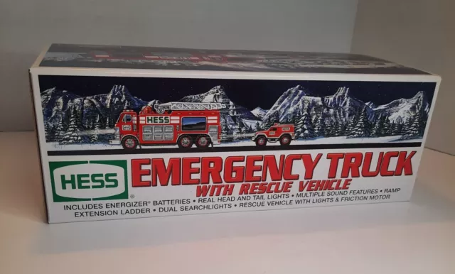 Vintage~Hess~2005~Emergency Truck W/Rescue Vehicle 🔥NEVER OPENED🔥 Collectable