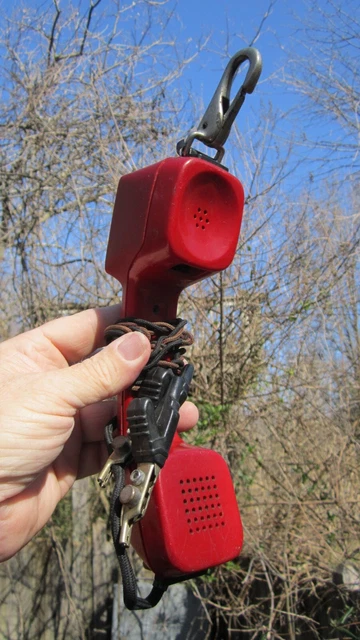Vintage Old Walker Push Button Lineman's Test Telephone Receiver Handset