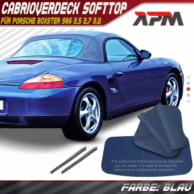 Cabrioverdeck Softtop Verdeckbezug Blau für Porsche Boxster 986 2.5 2.7 3.2