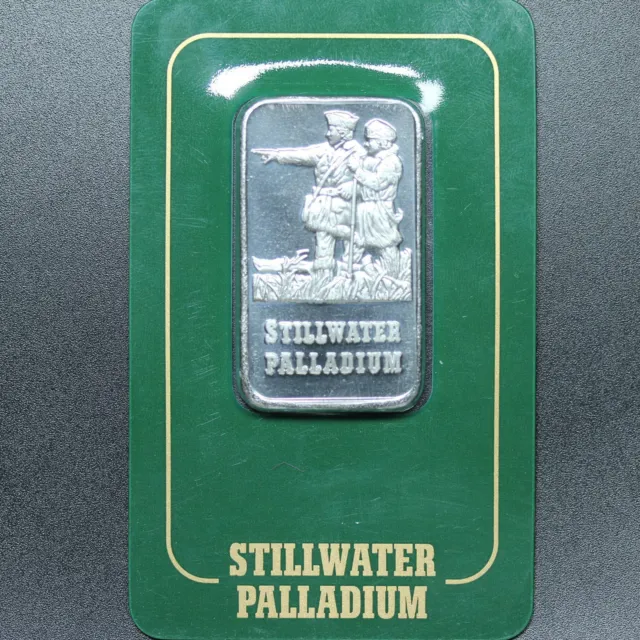 1 oz Stillwater Palladium Bar by Johnson Matthey in Assay Card