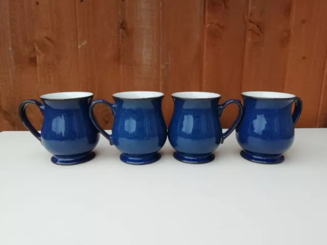 Denby Imperial Blue Footed Craftsman Mugs Set Of 4 X 375Ml