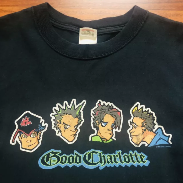 Vintage Good Charlotte Band 2003 Concert T-Shirt Y2K Size Large RARE