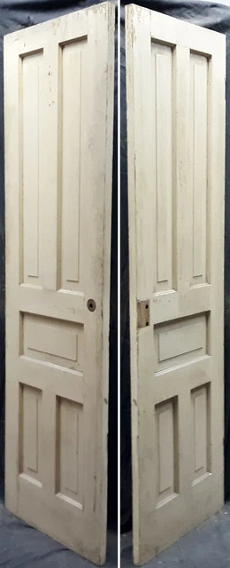 24"x78" Antique Vintage Old Victorian Wood Wooden Pantry Interior Door 5 Panels 3