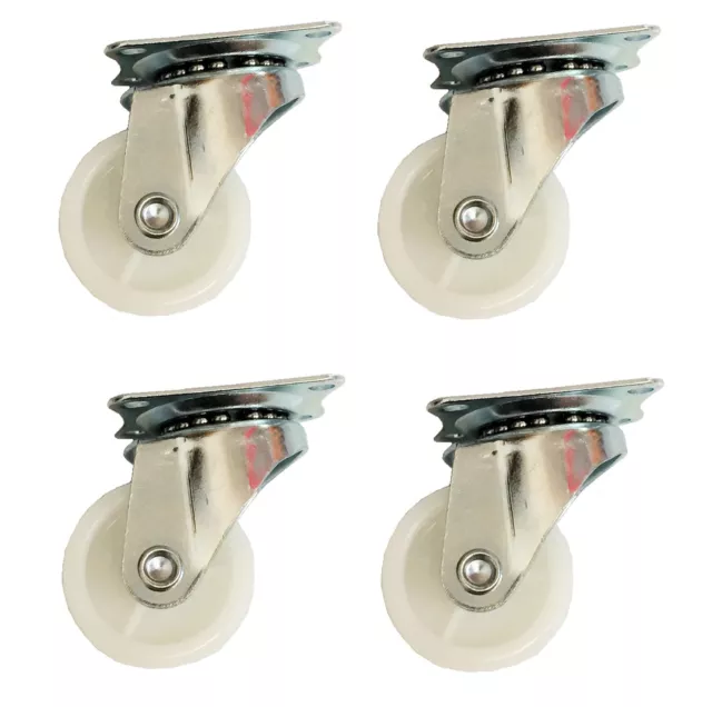 4pc heavy duty swivel caster wheels 1.5" rubber base with top plate & bearing