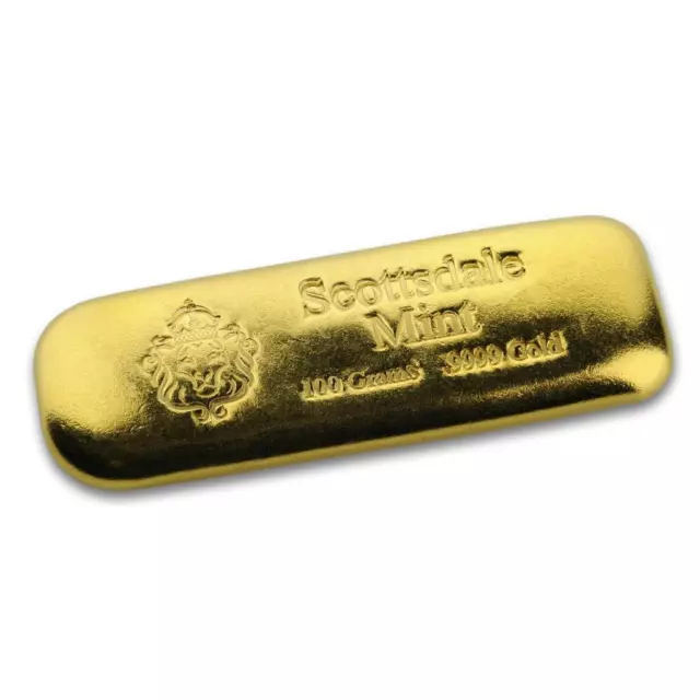 Scottsdale Mint 100 gram .9999 Gold Bar - 3.2150 oz Solid Gold #A497