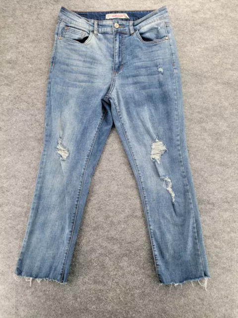 Dollhouse Jeans Womens Juniors Size 11 Distressed Blue Denim High Rise 29x25"