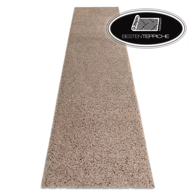 Modern Plain Shaggy Carpet, Runner " Soffi " Soft 2in Very Thick Beige