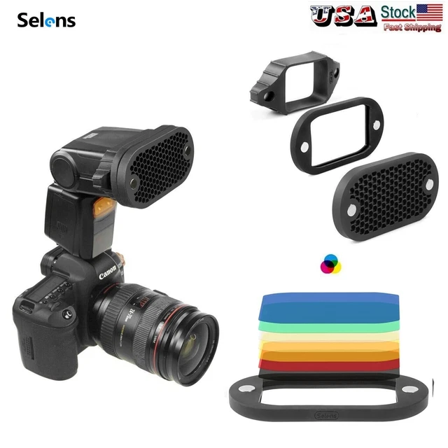 Modificador de Flash Magnético Selenio Agarre de Rejilla Panal Color Gel Filtros Fotografía