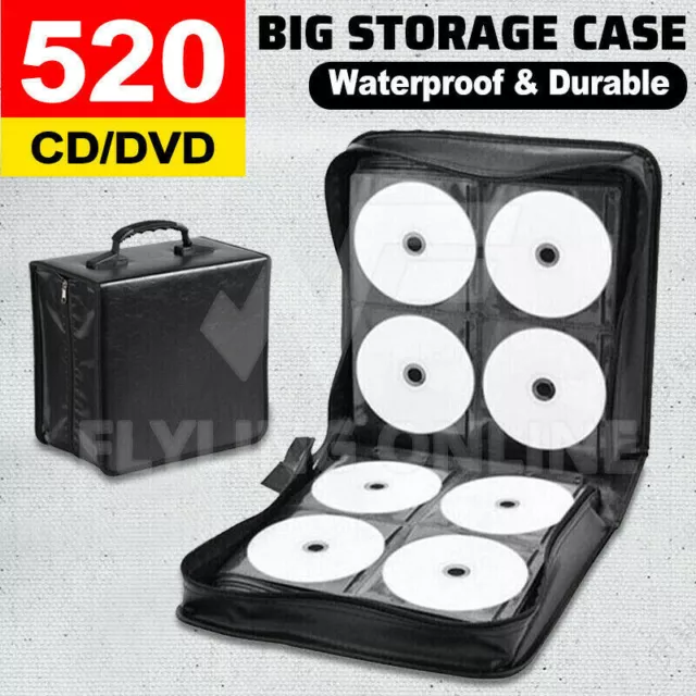 520 Disc DVD CD Storage Case Album Folder Wallet Carry Bag Organizer Sleeves