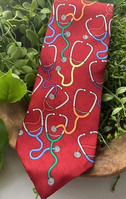Avery Medical Fashions tie Doctors STETHOSCOPE “LUB-DUB” Tie