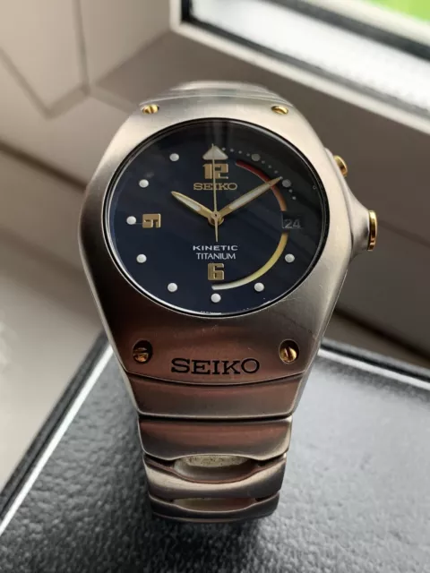 MENS RARE SEIKO Arctura Kinetic Titanium Watch 5M42-0H49 SKH527P1 Box ...