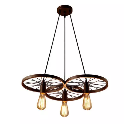 Vintage Retro Industrial Chandelier Spider 3 Bulb Ceiling Hanging Pendant Lights