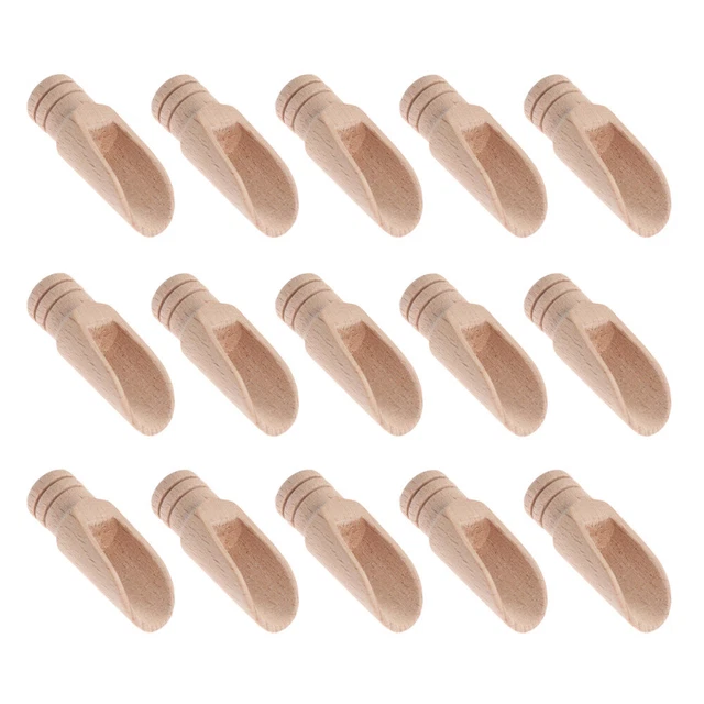 15 pz cucchiai di sale cucchiai di zucchero miniatura piccolo legno bambino