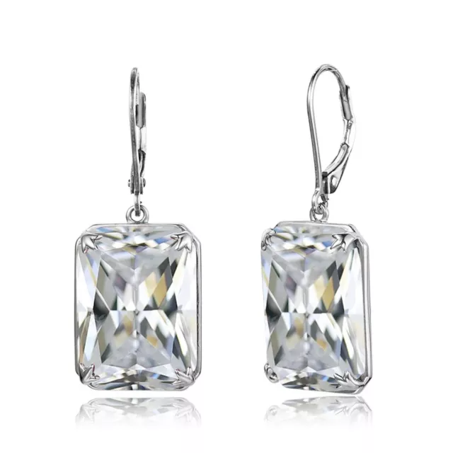 Diamond Cubic Zirconia Drop Earrings 925 Sterling Silver Bohemian Viking