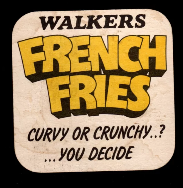 Walkers French Fries Curvy or Crunchy vintage beer mat