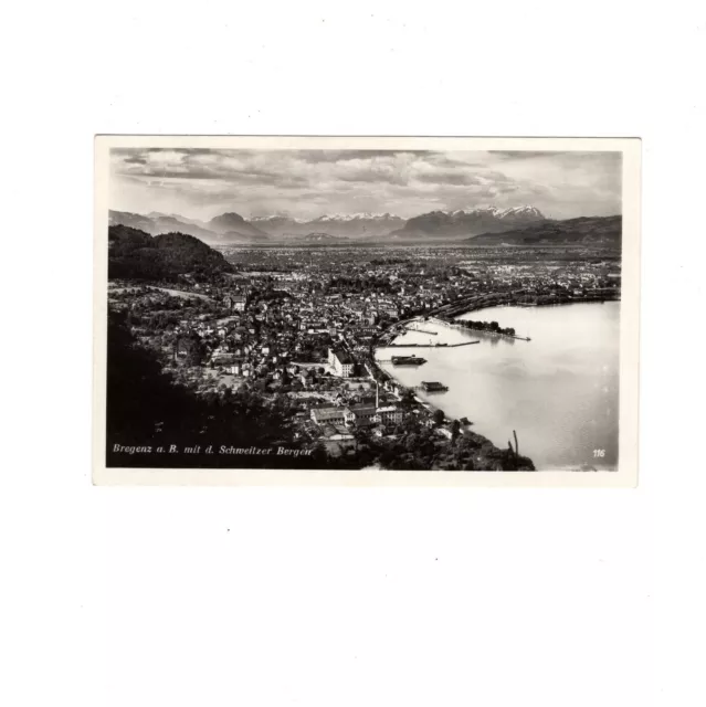 AK Ansichtskarte Bregenz am Bodensee mit den Schweizer Bergen