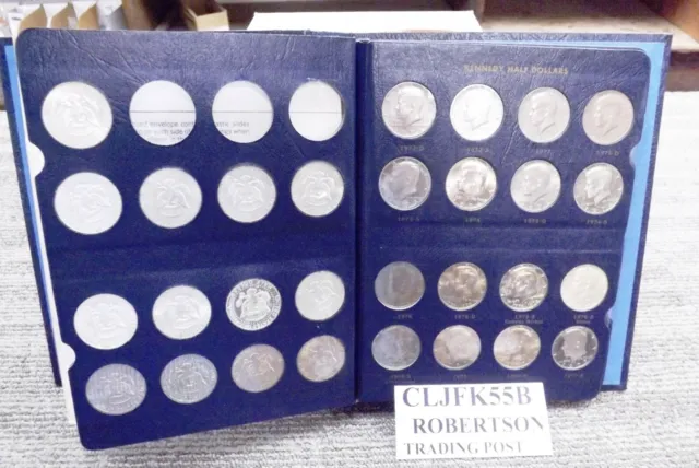 Collection of 55 Clad JFK Halves 1965 – 1989 AU BU 17 S Proofs $4.45 each