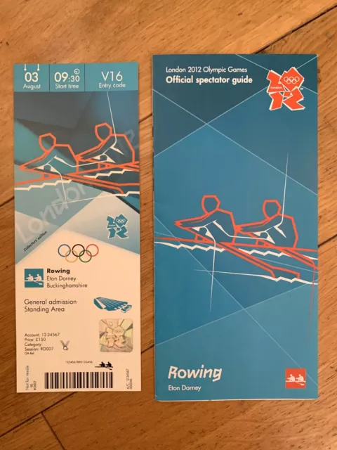 London 2012 Olympic Ticket Rowing Grainger / Watkins Gold & Guide *Read Desc*