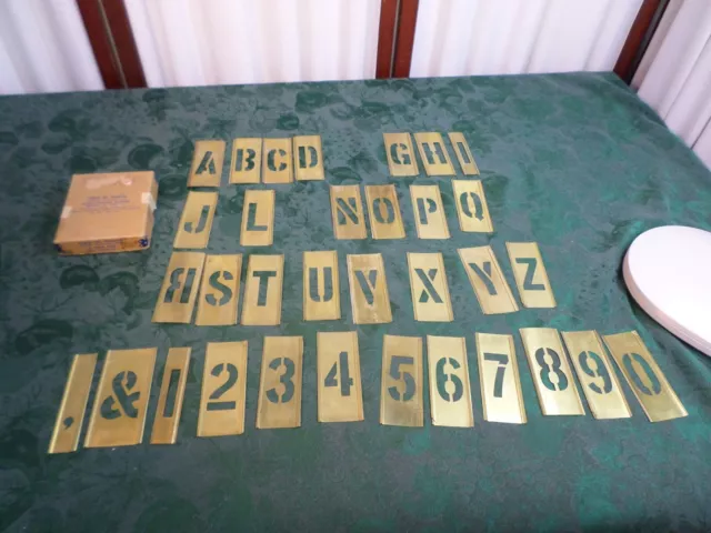Vintage C. H. Hanson Lockedge Adjustable Brass 2" Stencil Set w/Box-Incomplete