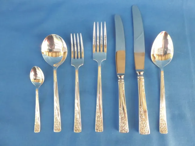RODD     LOTUS       7  Piece  SET  for  1  Person       SILVER PLATE    Vintage