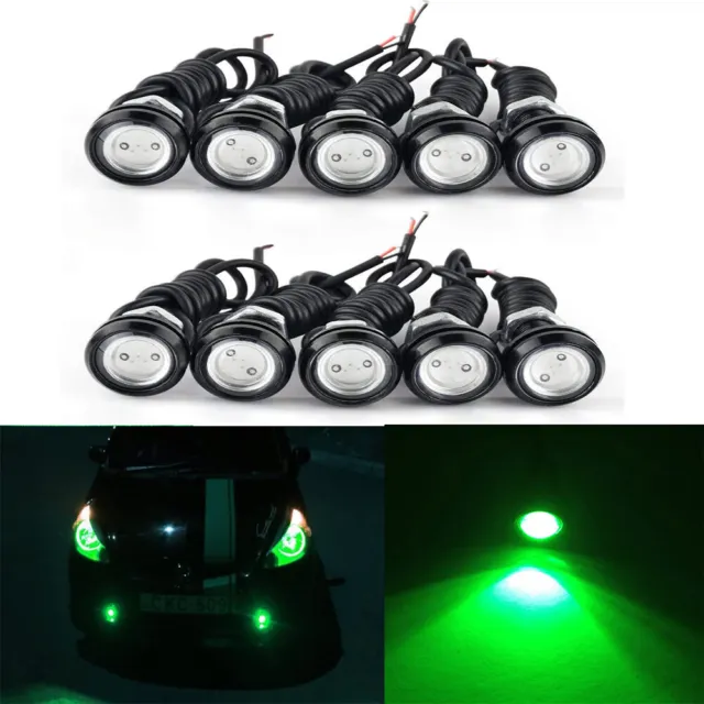 10X 9W Green LED Eagle Eye DRL Car Lamps Fog Running Ground Puddle Lights