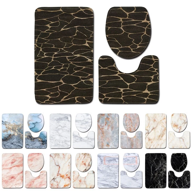 3 pièces tapis antidérapant de salle de bain couvercle de toilette tapis de ba