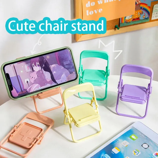 Cute Chair Mobile Phone Holder Foldable Desktop Cellphone Bracket Desktop De AW