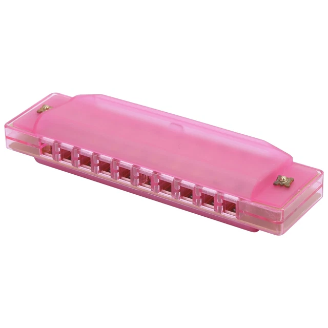 Harmonica Plastic Translucent 10 Hole With Storage Box For Kids Musical I UK HEL