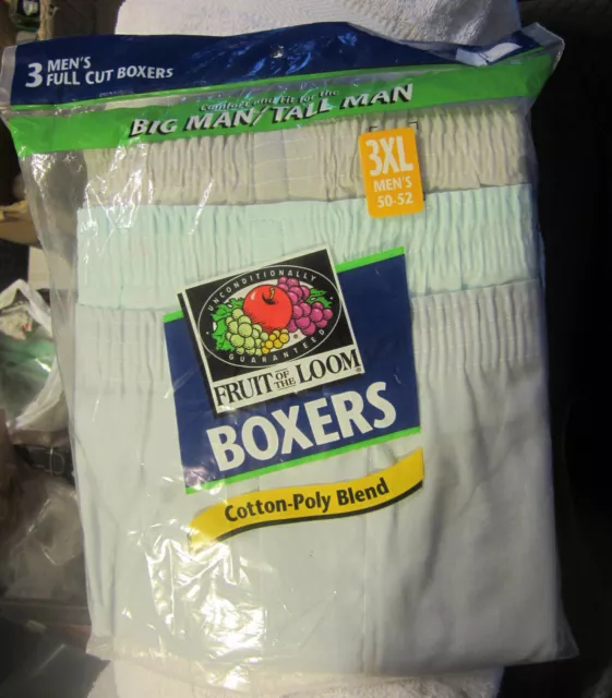3 Pack  Vintage XL fruit of the loom boxers 1998 New,50-52,3XL color underwear