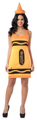 Crayola Donna Adulti Sexy Crayola Oro Crayon Serbatoio Costume Travestimento W/Cappello 