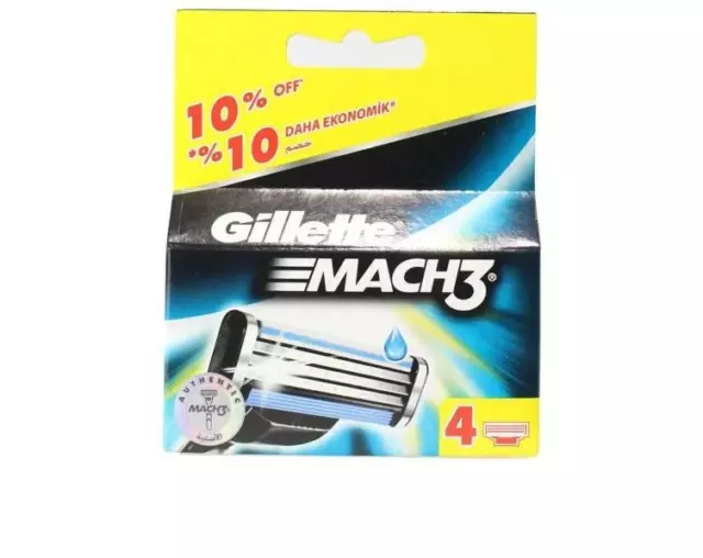 Gillette Mach3 Razor Blades Pack Of 4 For Men Shaving