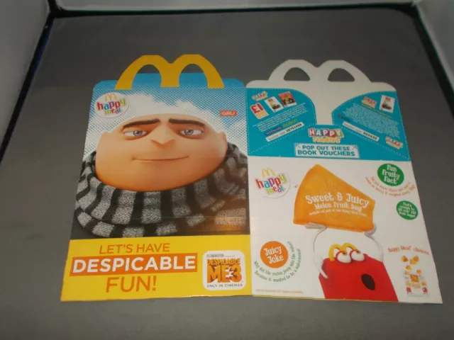 McDonalds happy meal empty box Despicable me 3 minions Gru Minion 2017