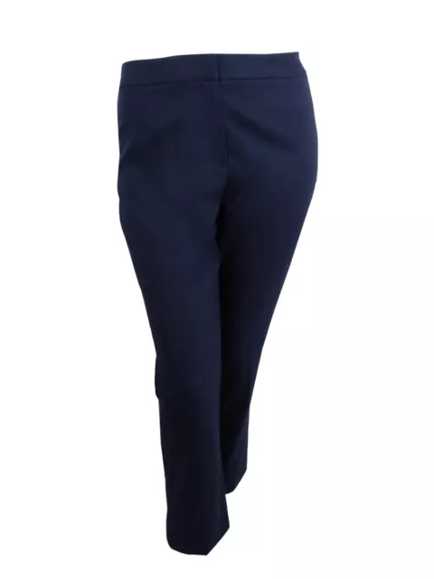Le Suit Women's Textured Three-Button Pantsuit (10, Vanilla Ice/Navy) 3