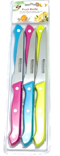 Lot De 4 Couteaux La Fourmi Manche Plastique Couleurs Assorties - Fabriqué En France