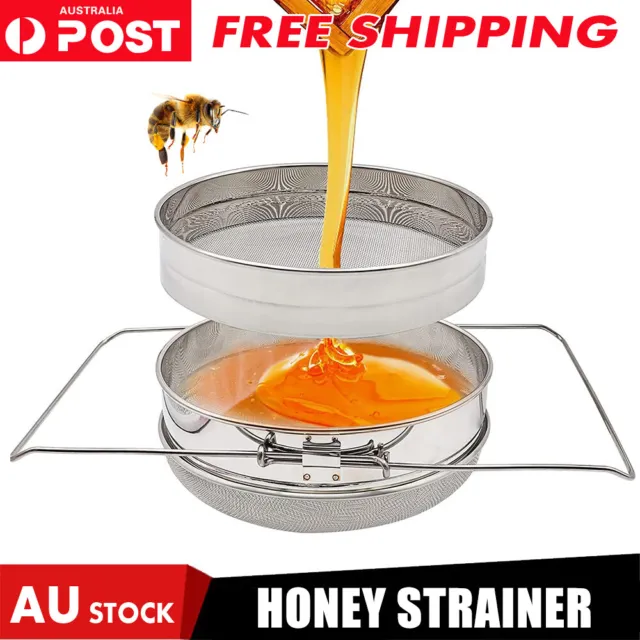 Honey Strainer Filter Stainless Steel Double Sieve Leaf Beekeeping Equipment Kit