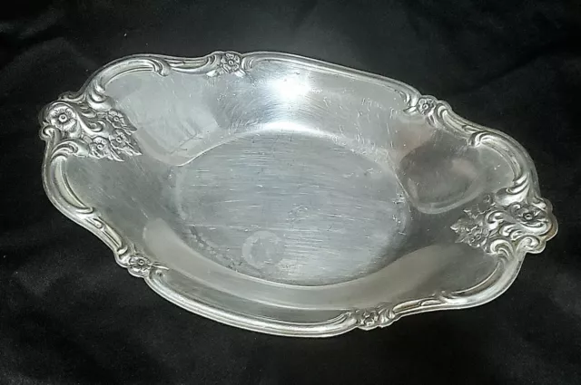 International Silver Co Silverplate Serving Dish #448 Floral 8 1/2"  X 5 1/2"