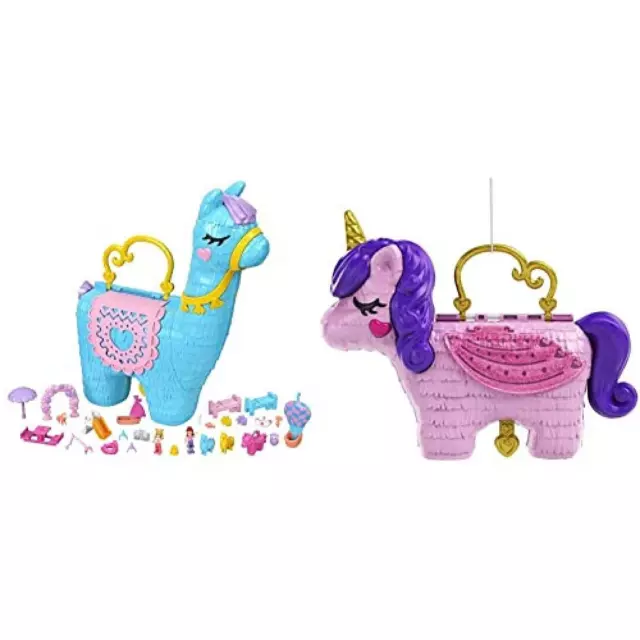 (TG. Piccolo) Polly Pocket- Unicorno Magiche Sorprese Playset Con Micro Bambole