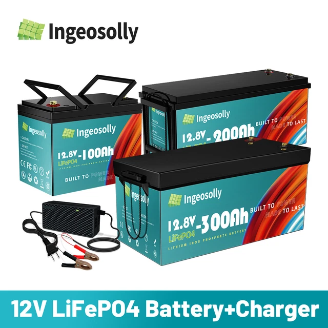 12V 100AH 200AH 300AH LiFePO4 Lithium Battery Deep Cycle BMS for Solar ...