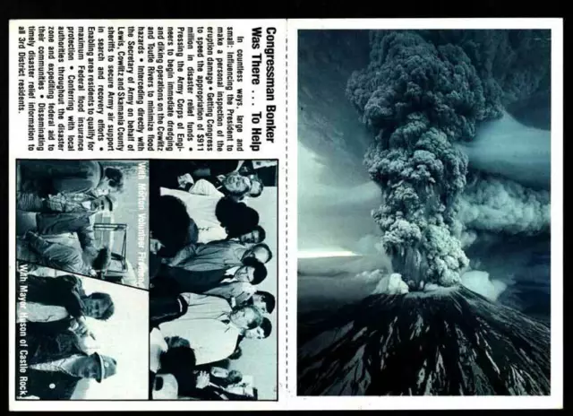 Mount St Helens Volcano 1980 MOUNTAIN / AFTERMATH Photo / Info. POST CARD Attchd