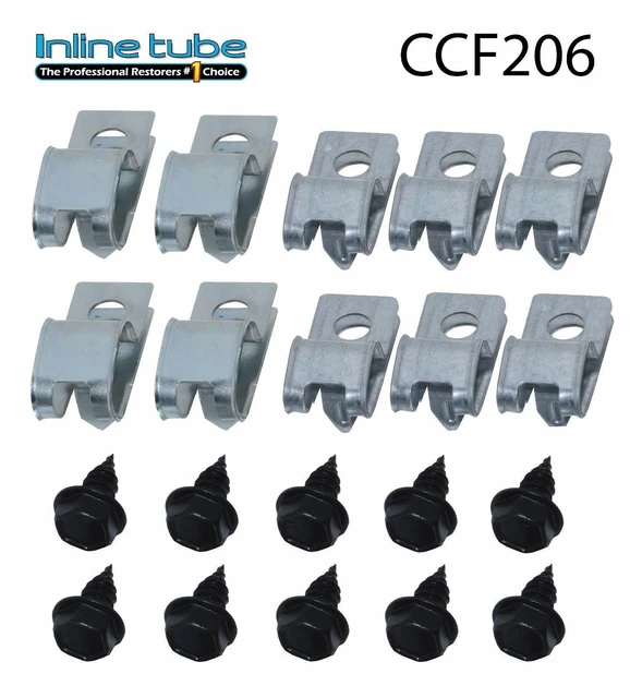 70-71 F-Body Camaro Z28 Rs Ss Fuel Line Clip Clamp Bracket Set 3/8 With Return