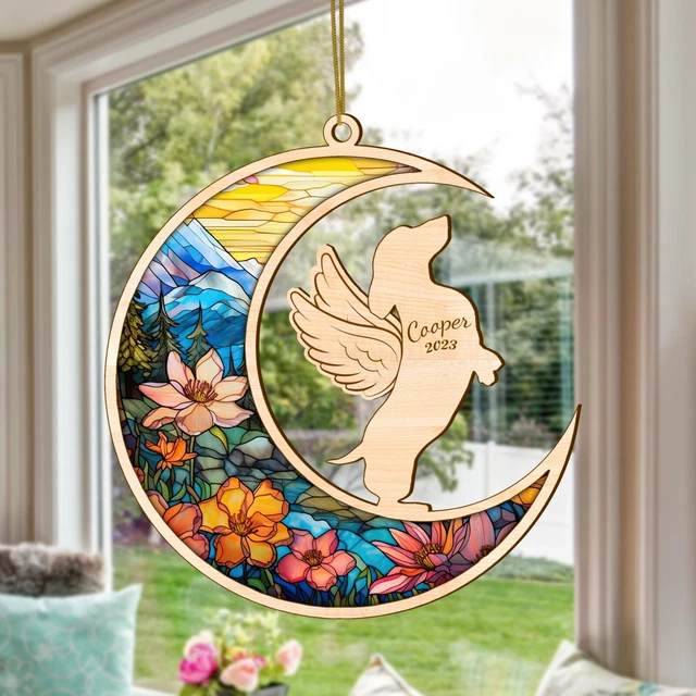 Personalized Dachshund Memorial Suncatcher, Loss of Pet Sympathy Gift Dog Lovers