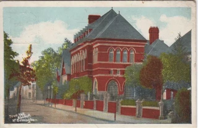 Solihull Town Hall.. Birmingham Vintage Postcard