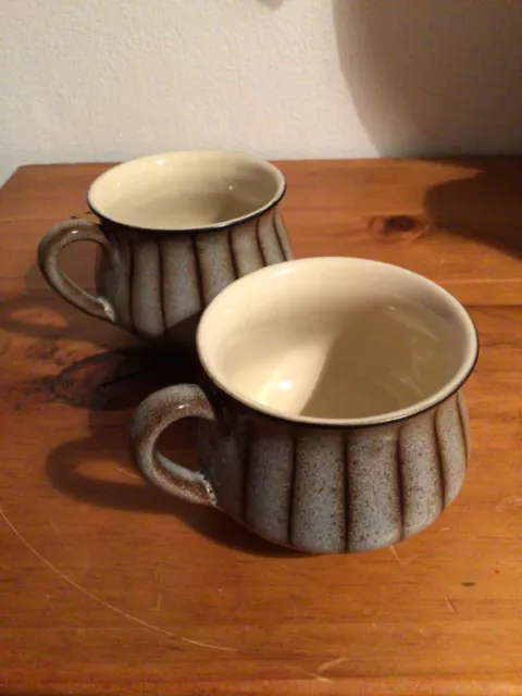 Denby Studio Tea Cups 2 Glazed Made in England