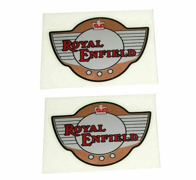 Nuovo Reale Enfield Alato Corona Serbatoio Distintivo Adesivo Set