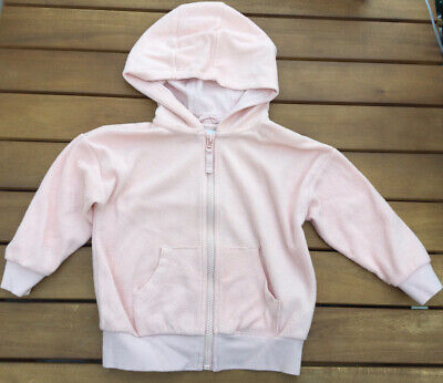 Lovely Next Girls Light Pink Hoody Zip Up Jacket, 2-3 Years, Good Condition!