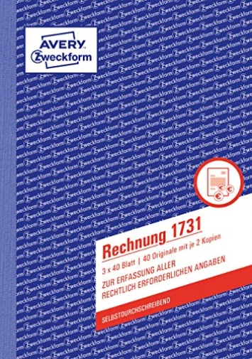 AVERY Zweckform Rechnung A5 3f 3x40Bl Sd ACC NEW