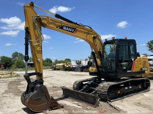 2022 SANY SY135C Hydraulic Excavator Trackhoe Aux Blade A/C Bucket Isuzu bidadoo