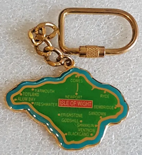 Vintage Isle Of Wight Vintage Map Keychain