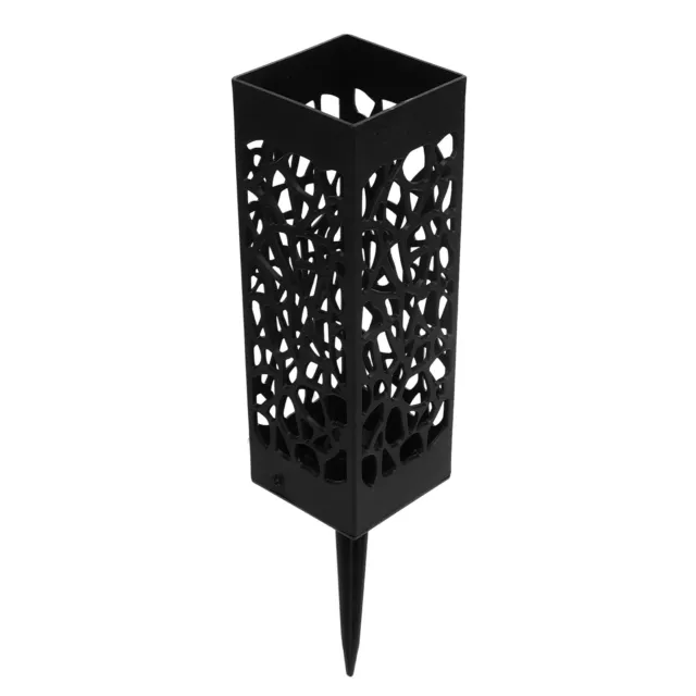 2Pcs Cemetery Grave Vase Black Column Unique Hollow Design Easy Installation OB